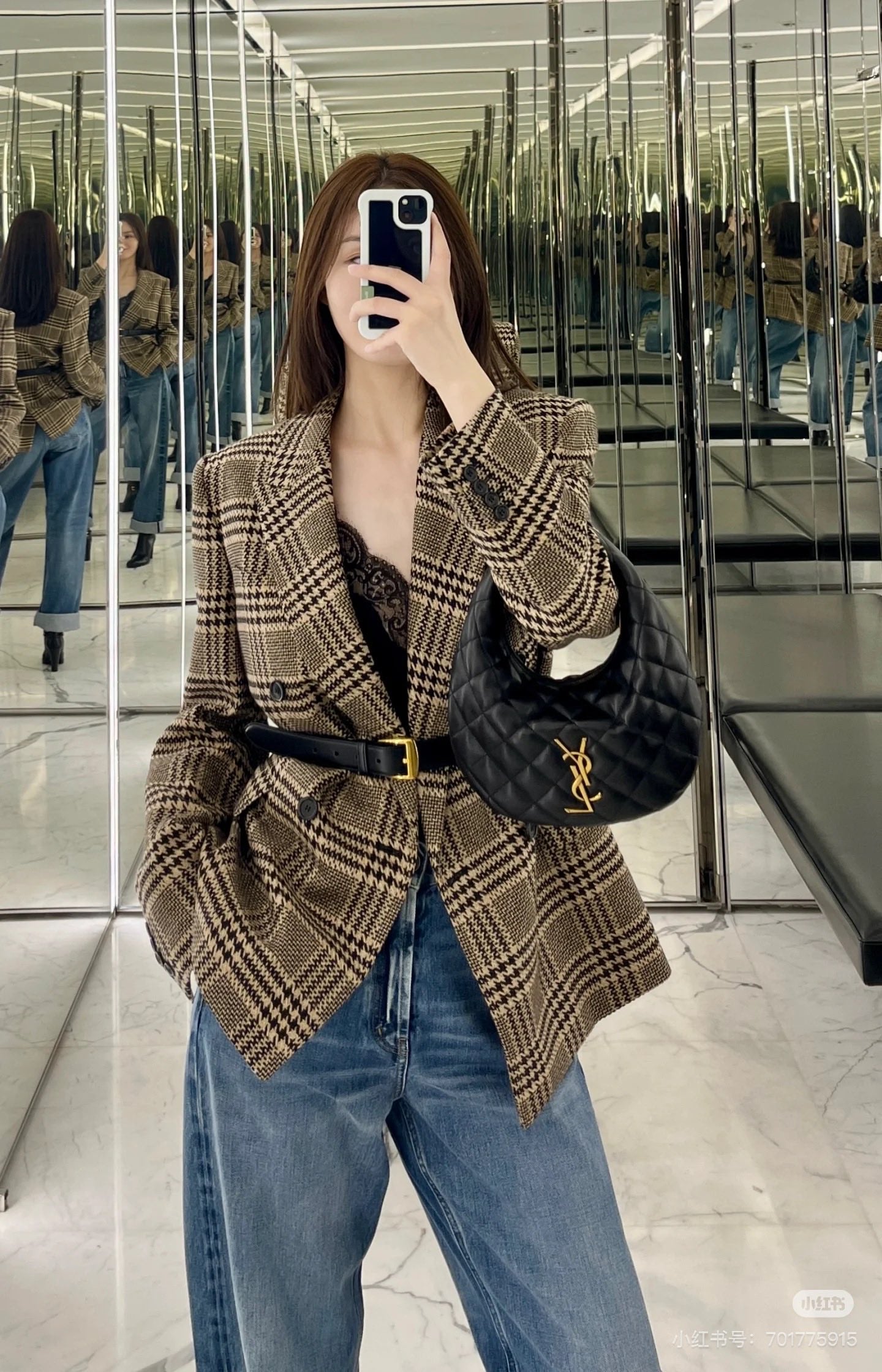 Saint NEW Vintage plaid blazer