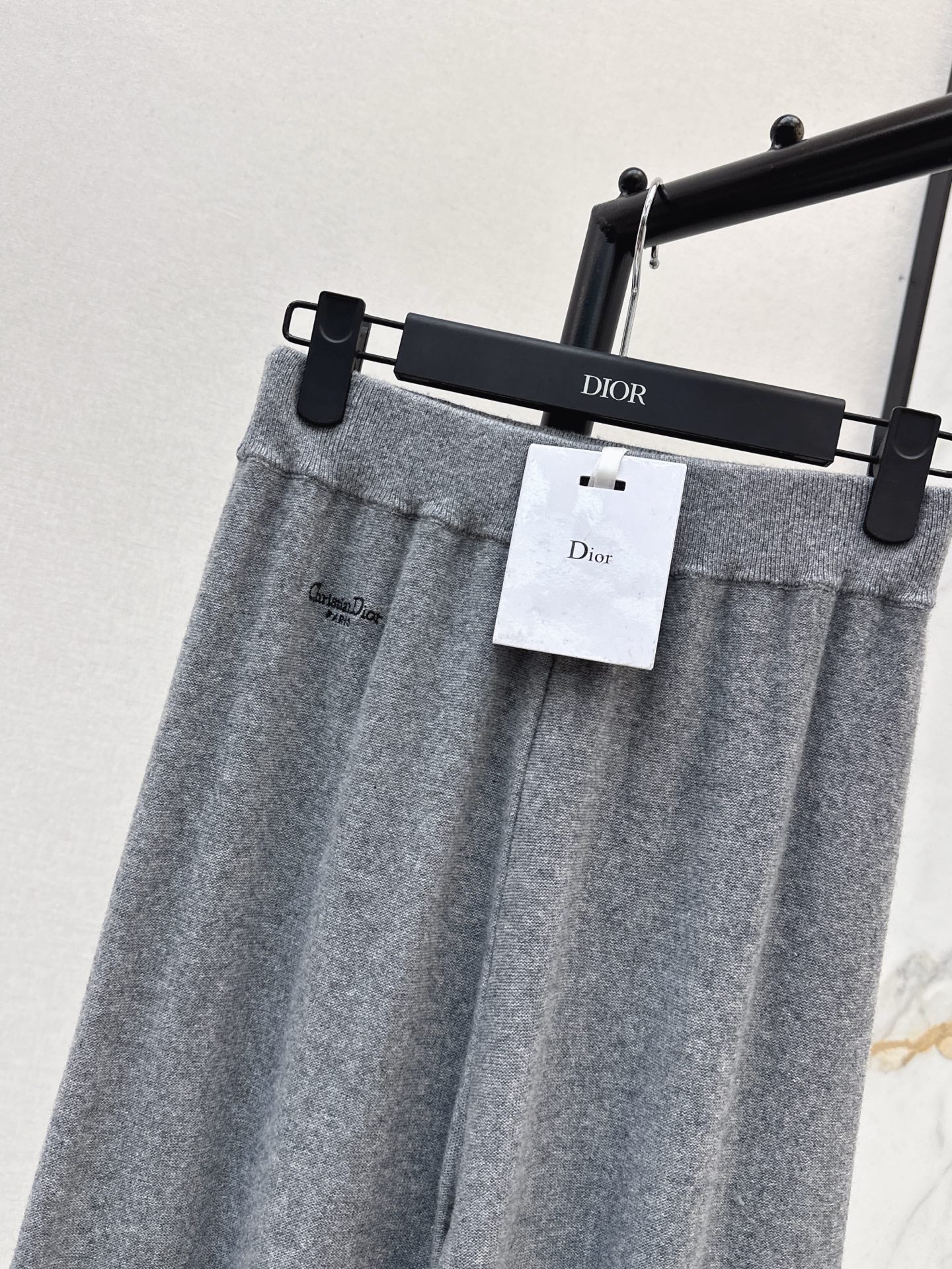 CD NEW Embroidered cashmere wide-leg trousers