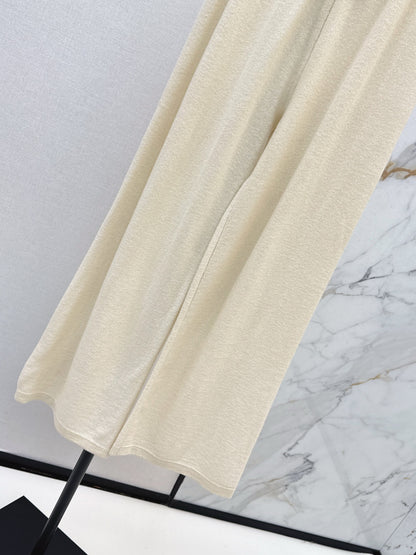 CD NEW Embroidered cashmere wide-leg trousers