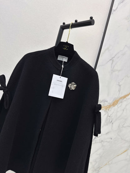 Chan NEW Bow-tie cape coat