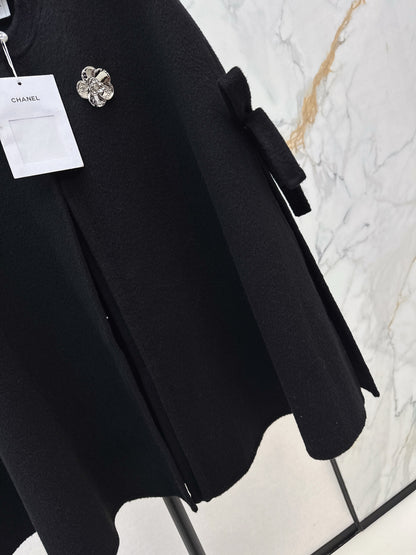 Chan NEW Bow-tie cape coat
