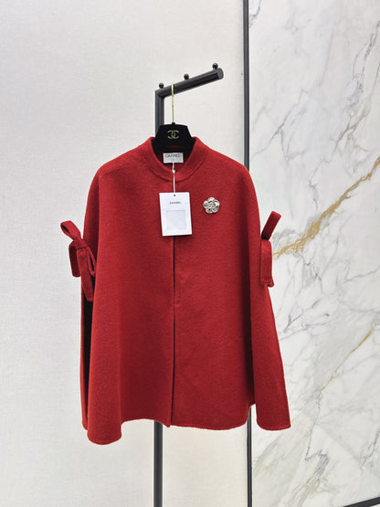 Chan NEW Bow-tie cape coat