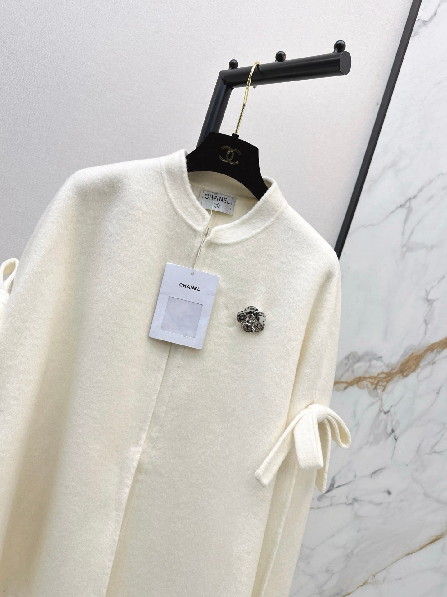 Chan NEW Bow-tie cape coat