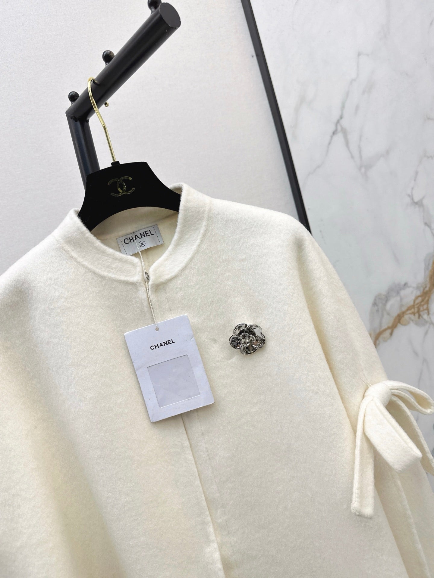 Chan NEW Bow-tie cape coat