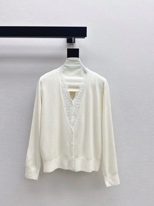 Es NEW Lace-paneled cardigan