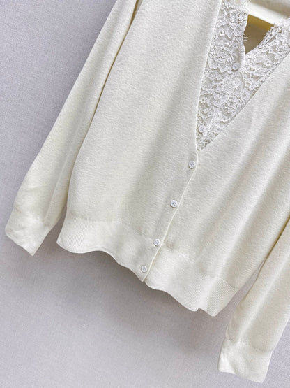 Es NEW Lace-paneled cardigan