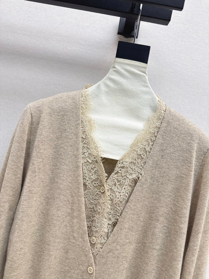 Es NEW Lace-paneled cardigan