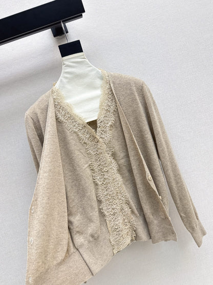 Es NEW Lace-paneled cardigan