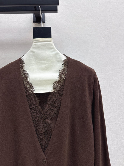Es NEW Lace-paneled cardigan