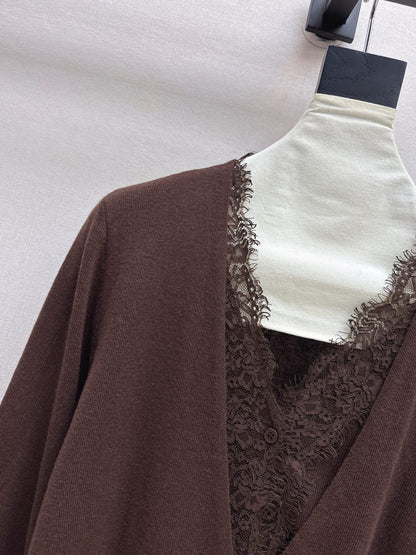 Es NEW Lace-paneled cardigan