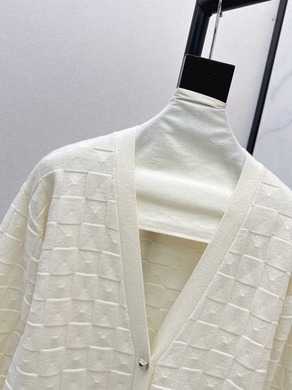 Herm NEW Checked knit cardigan