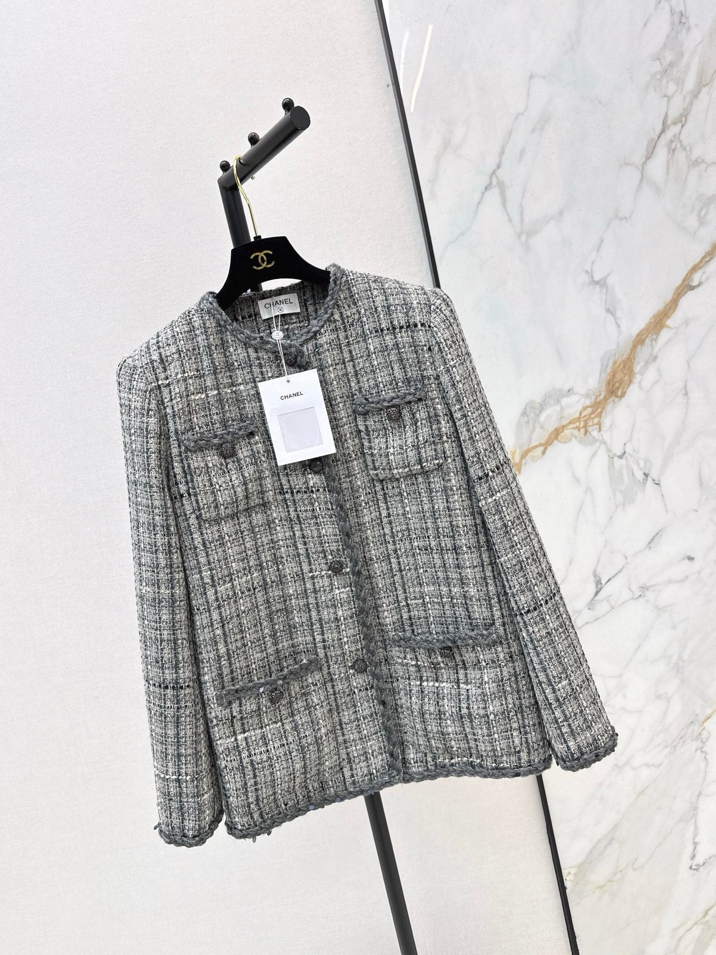 Chan NEW woven tweed jacket