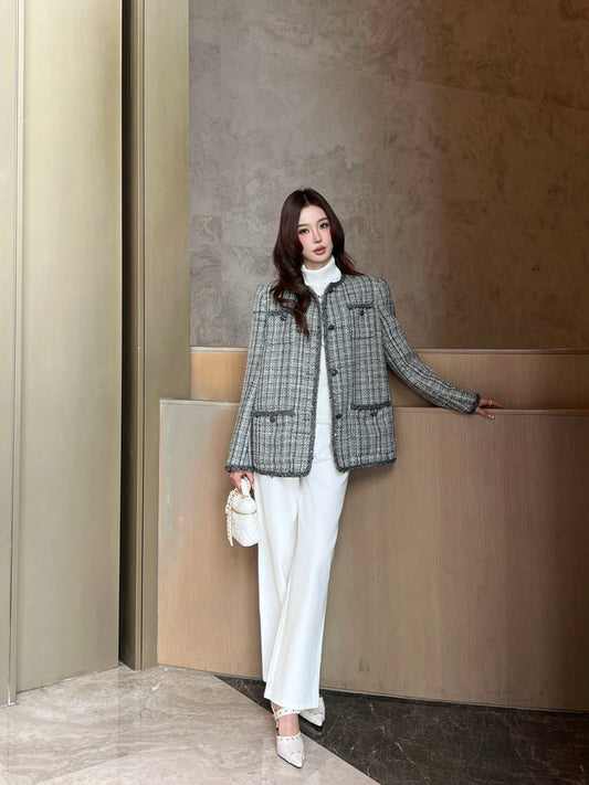 Chan NEW woven tweed jacket