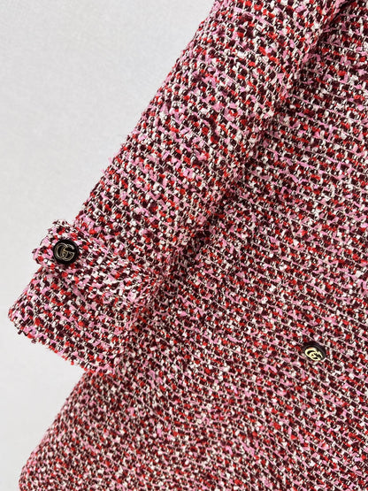 Guc NEW check tweed overcoats