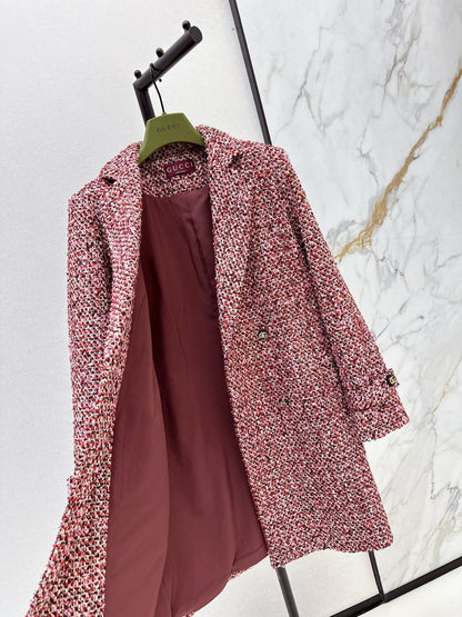 Guc NEW check tweed overcoats