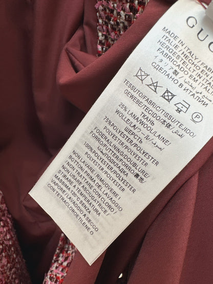 Guc NEW check tweed overcoats