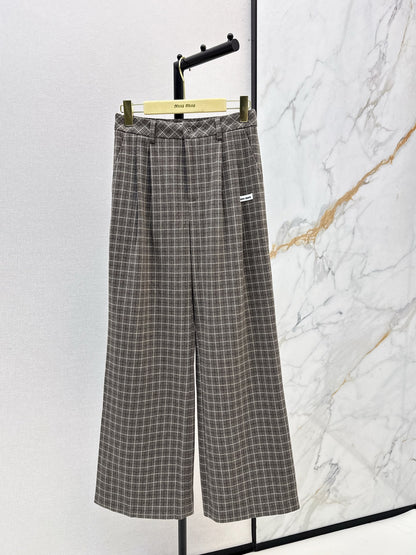 Miu NEW Retro plaid pants