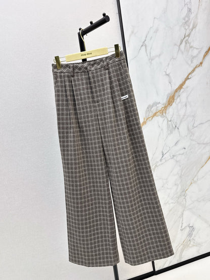 Miu NEW Retro plaid pants