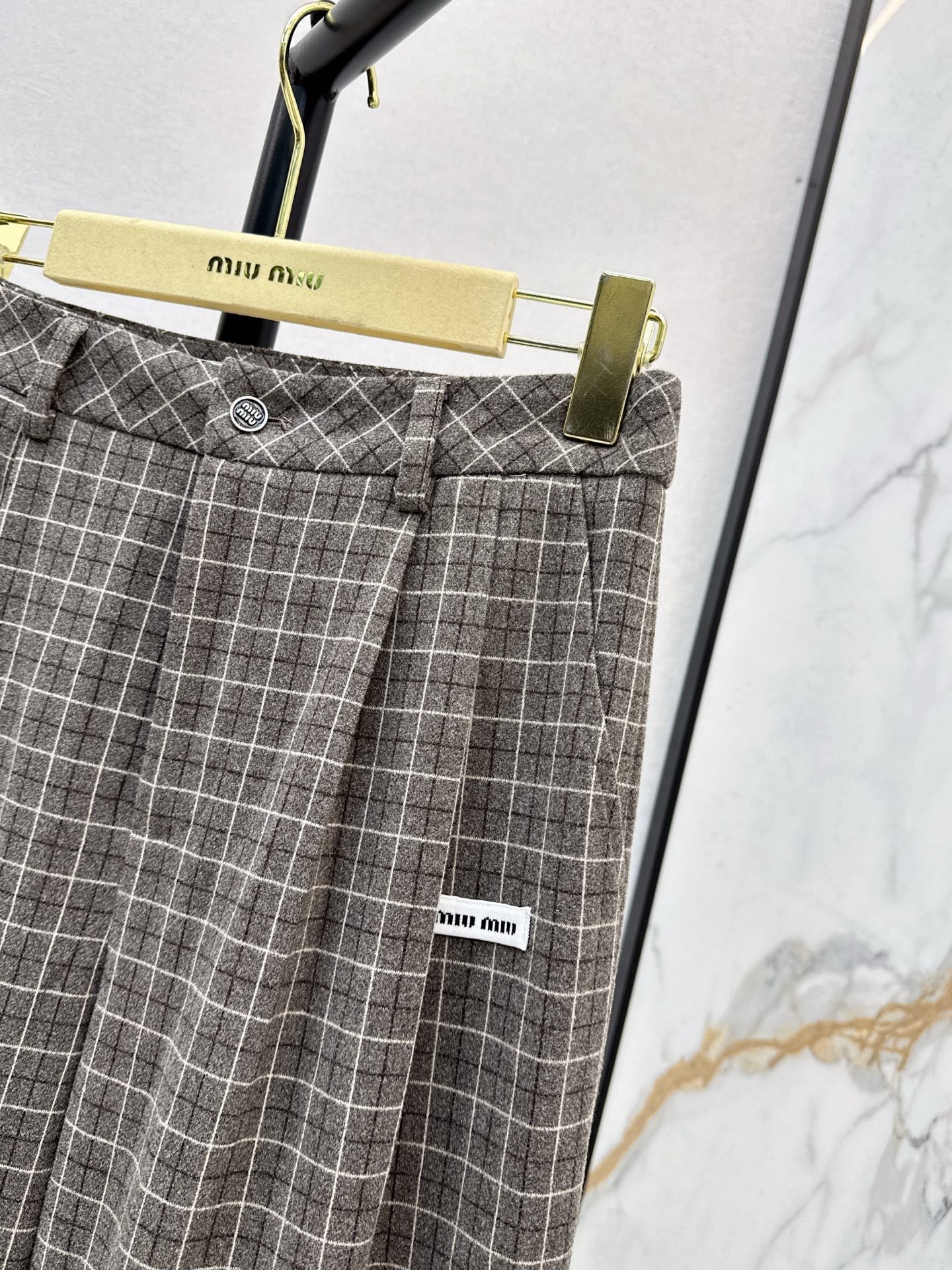 Miu NEW Retro plaid pants