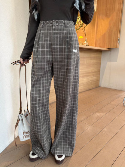 Miu NEW Retro plaid pants
