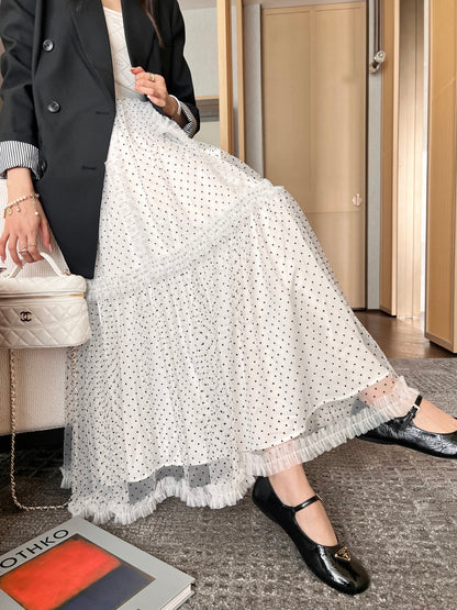 CD NEW polka dot mesh skirts