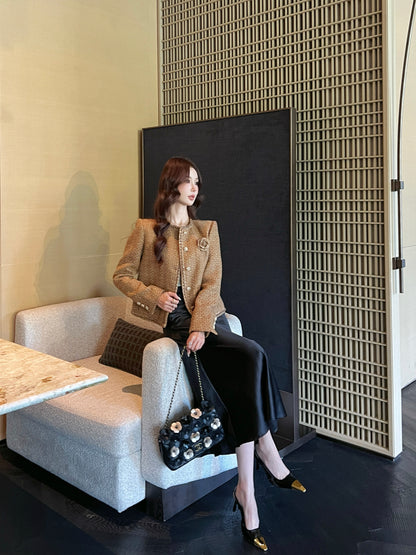 Chan NEW woven tweed jacket