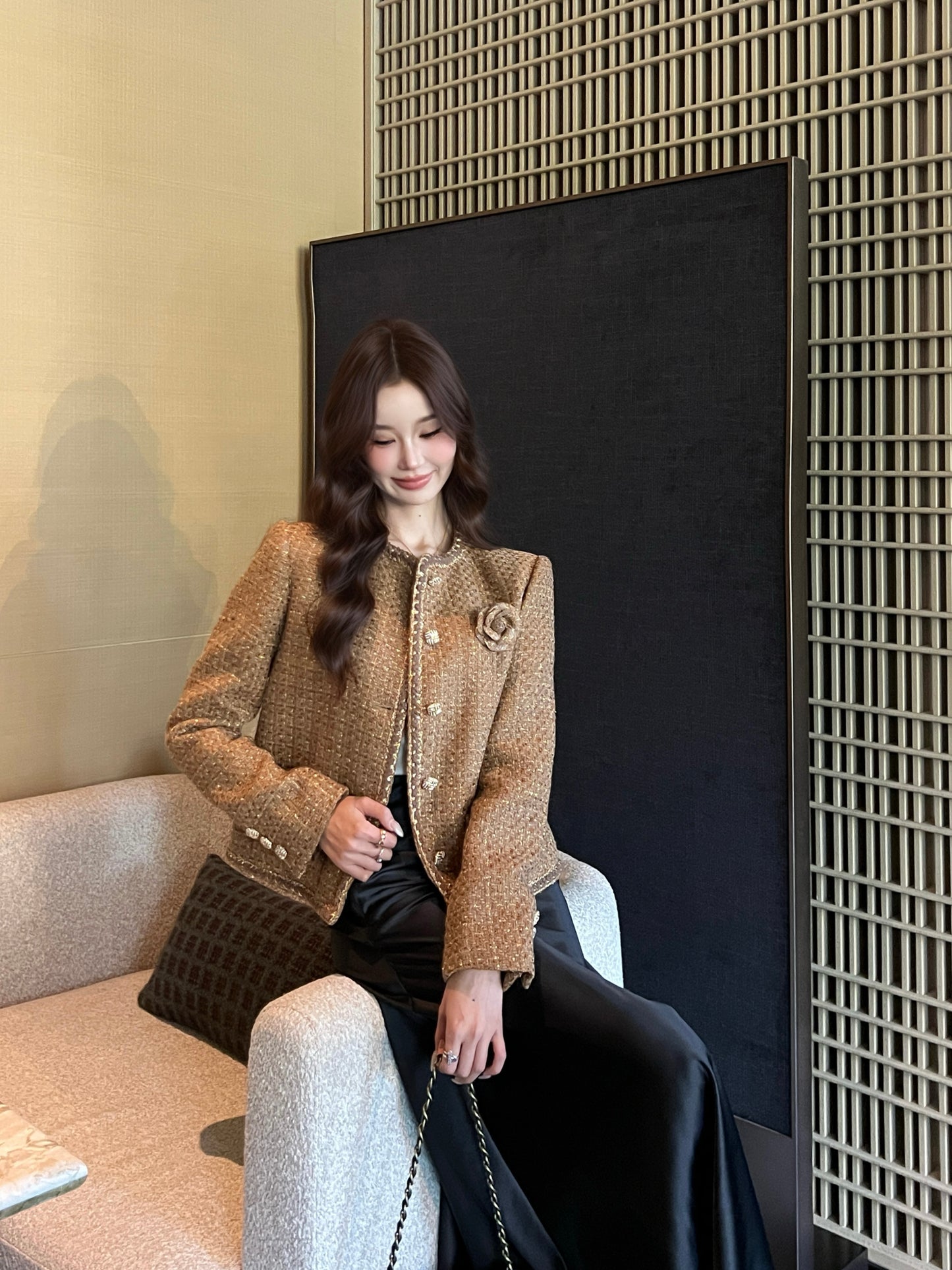 Chan NEW woven tweed jacket