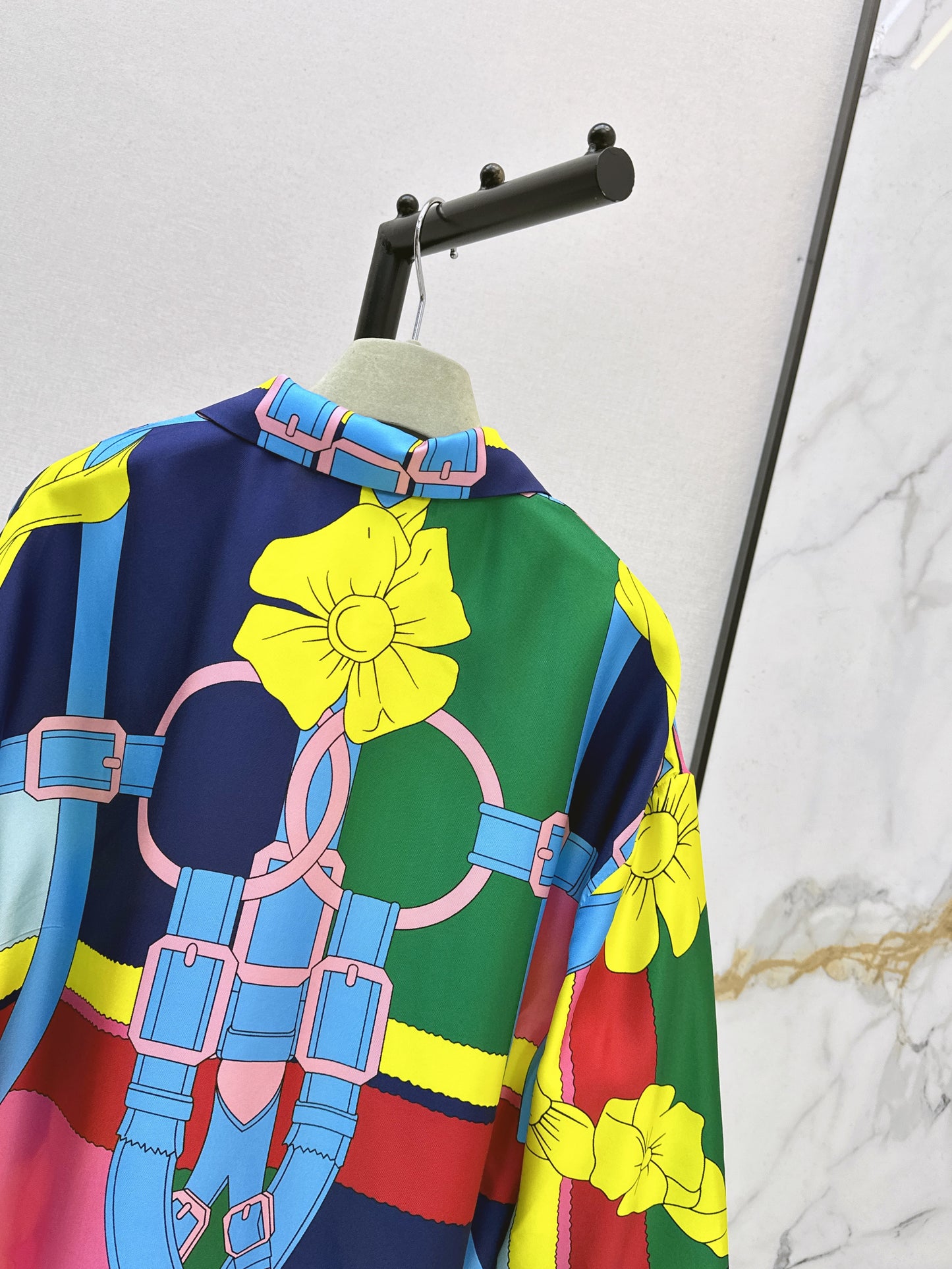 Herm NEW printed silk shirt