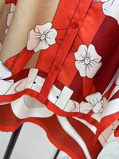 Herm NEW printed silk shirt