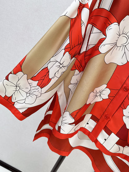 Herm NEW printed silk shirt