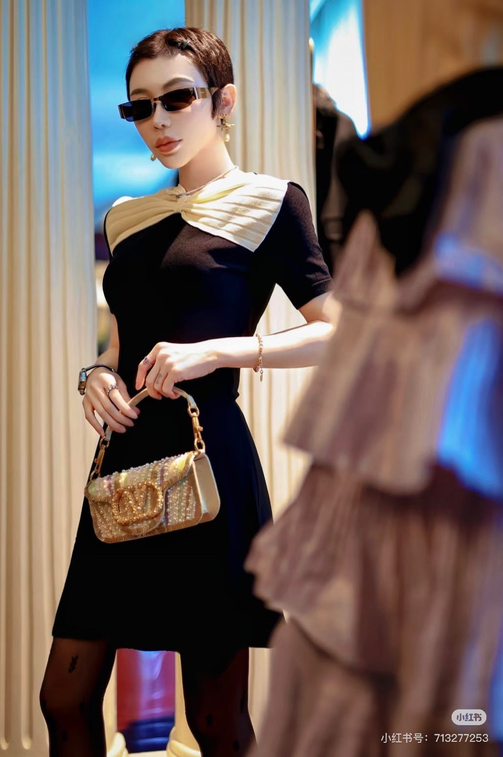 Valen NEW bow short sleeve dress