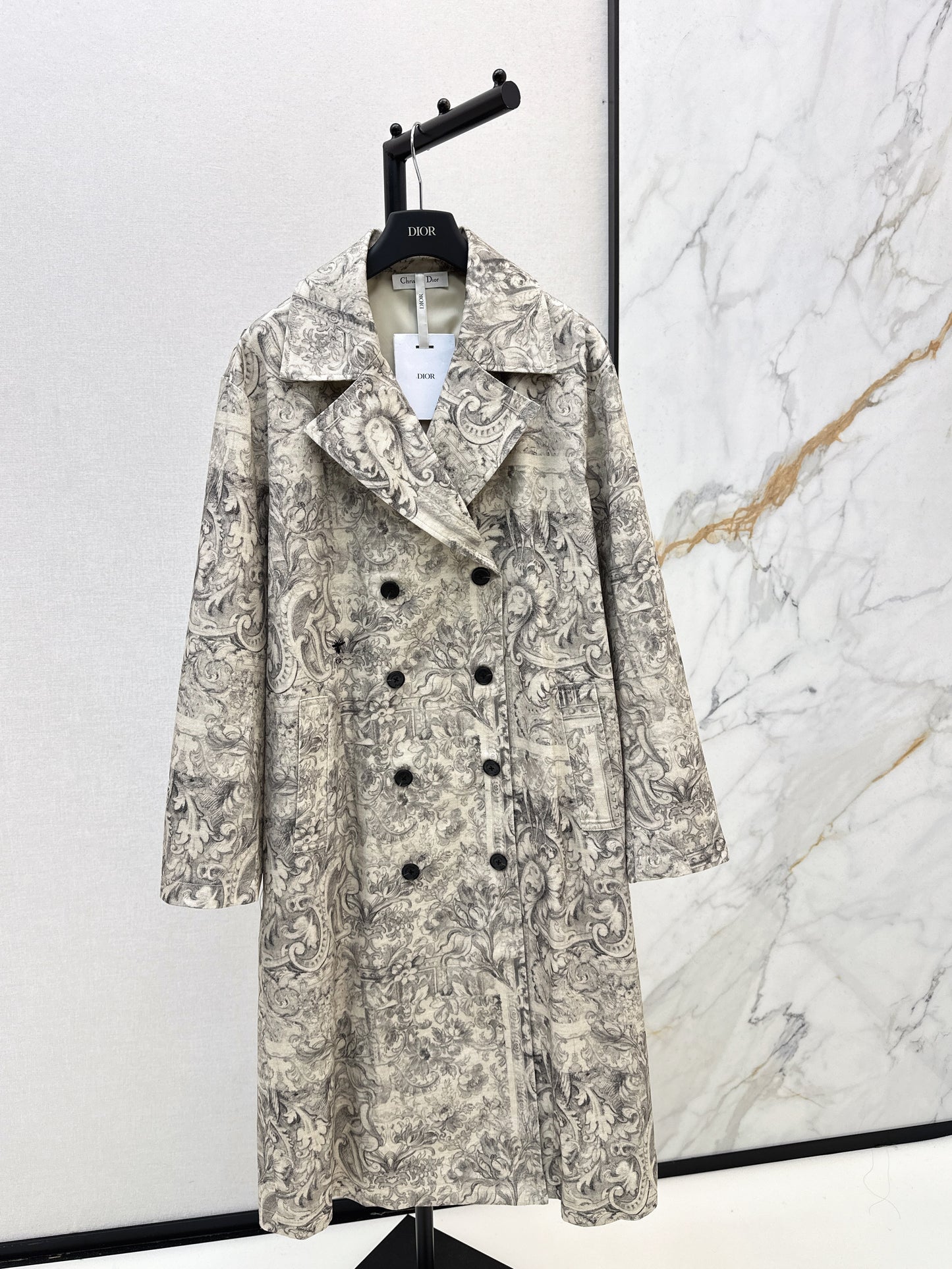 CD NEW print denim overcoats