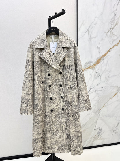 CD NEW print denim overcoats