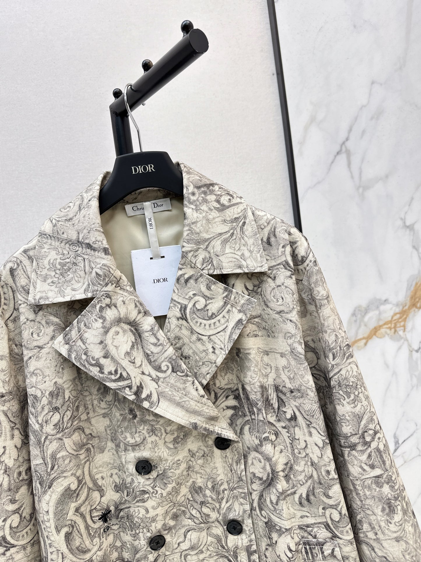 CD NEW print denim overcoats