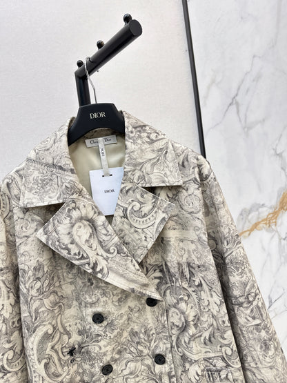 CD NEW print denim overcoats