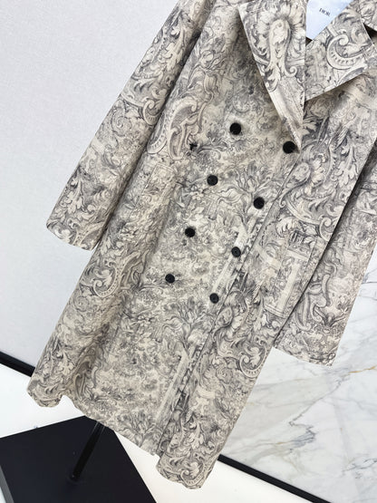 CD NEW print denim overcoats