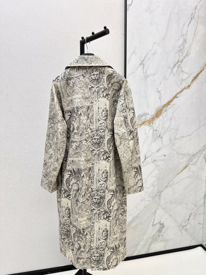 CD NEW print denim overcoats