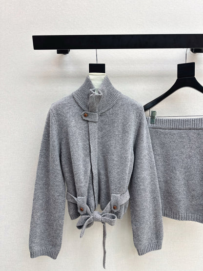 Loro NEW Zippered cardigan skirt set