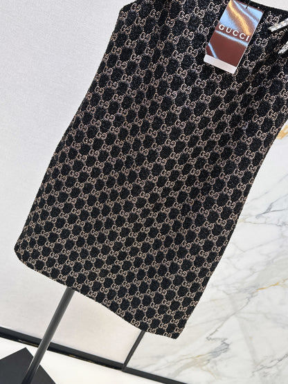 Guc NEW dimon crystal diamond woven slip dress