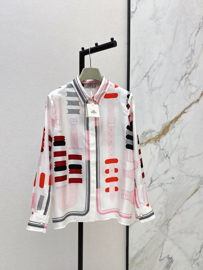 Herm NEW print silk shirts