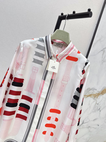 Herm NEW print silk shirts