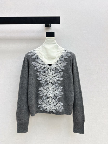 Es NEW Lace-paneled cardigan