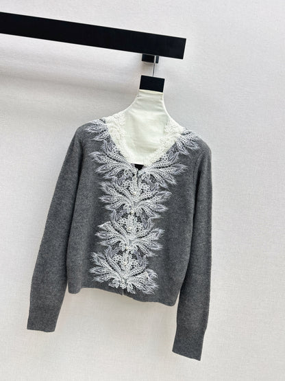 Es NEW Lace-paneled cardigan