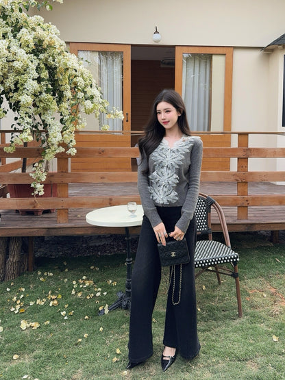 Es NEW Lace-paneled cardigan