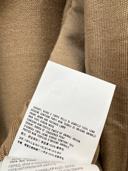 Miu NEW  wool contact sheepskin zipper cardigan