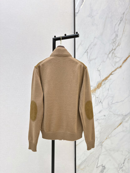 Miu NEW  wool contact sheepskin zipper cardigan