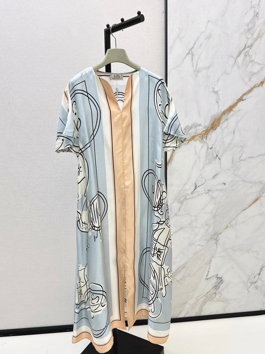 Herm NEW print silk dress