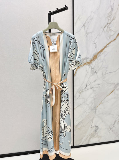 Herm NEW print silk dress