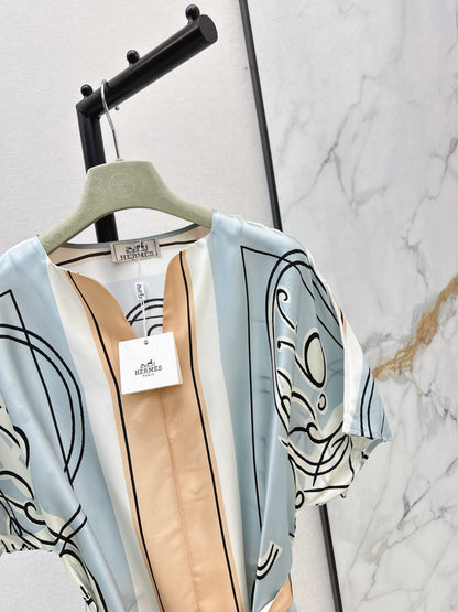Herm NEW print silk dress