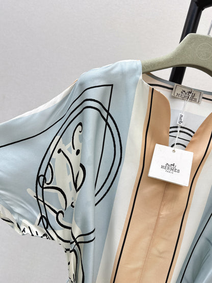 Herm NEW print silk dress